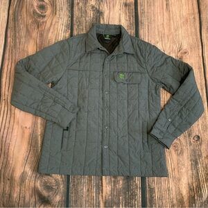 Monster Energy Grey Quilted Artisan Jacket Button Up Coat M Lightweight